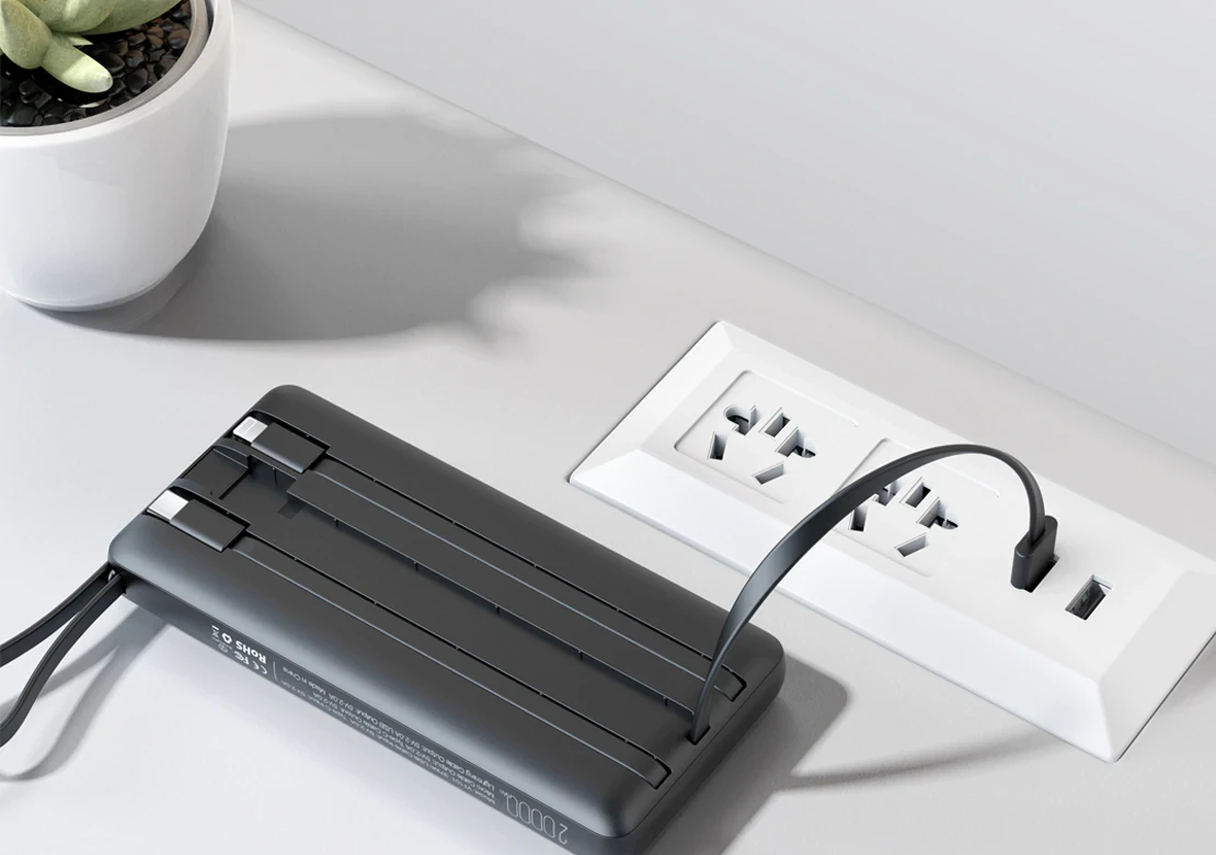 C20 20000mah Power Bank Build-in 4 Cables